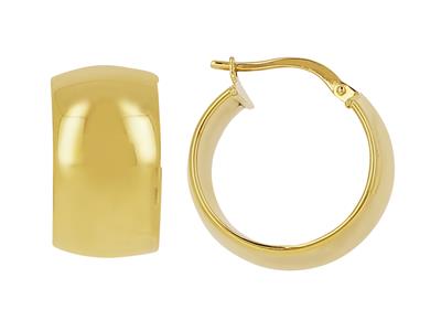 Pendientes De Aro Tubo Oval 10 X 2 Mm, Diametro Interior 15 Mm, Oro Amarillo 18k - Imagen Estandar - 1