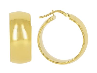 Pendientes De Aro Tubo Oval 10 X 2 Mm, Diametro Interior 20 Mm, Oro Amarillo 18k - Imagen Estandar - 1