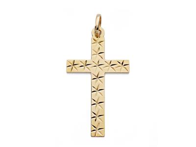 Colgante Cruz Facetada 32 X 20 Mm, Oro Amarillo 18k - Imagen Estandar - 1