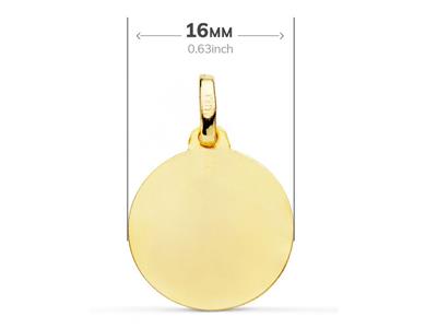 Medalla Escapulario Hueco Con Bordes Cincelados 16 Mm, Oro Amarillo 18k - Imagen Estandar - 2