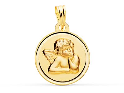 Medalla Ángel Hueco 16 Mm, Oro Amarillo 18k - Imagen Estandar - 1