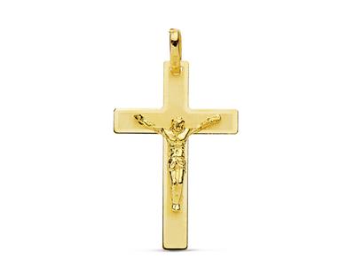 Colgante Cruz De Cristo, Oro Amarillo De 18 Quilates - Imagen Estandar - 1