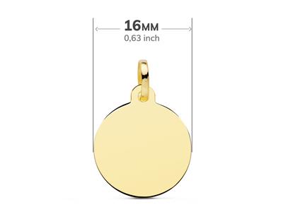 Colgante San Cristobal, Hueco Arenado 16 Mm, Oro Amarillo 18k - Imagen Estandar - 2