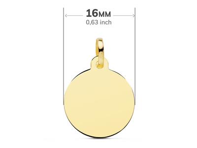Medalla De San Antonio, Satén Hueco 16 Mm, Oro Amarillo 18k - Imagen Estandar - 2