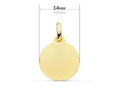 Medalla De Bautismo, Grabado Hueco 14 Mm, Oro Amarillo 18k - Imagen Estandar - 2
