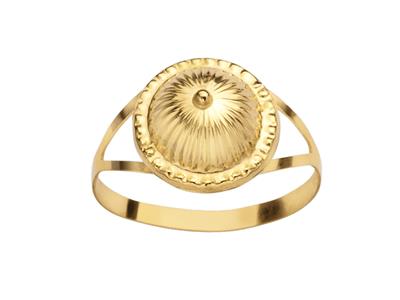 Anillo Chou, 12mm Oro Amarillo De 18 Quilates, Dedo 52