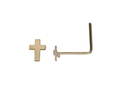 Piercing Nariz, Sistema l, Motivocruz, Oro Amarillo 18k