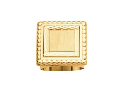 Anillo Sello Cuadrado Centro Liso 26 MM Oro Amarillo 18k Talla 63 - Imagen Estandar - 1
