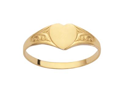 Anillo Corazon De Niño, Oro Amarillo 18k, Dedo 50