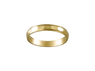 Alianza De Boda, Facetada, 3 Mm, Oro Amarillo 18 Kt, Dedo 52 - Imagen Estandar - 1
