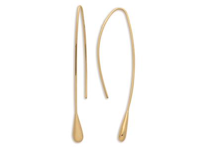 Pendientes, Gota En Barra, 70 mm, Oro Amarillo De 18 K - Imagen Estandar - 1