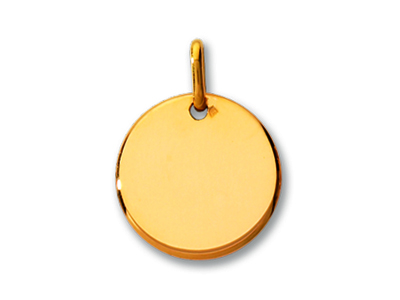 Medalla Token 16 Mm, Oro Amarillo De 18 Quilates Pulido