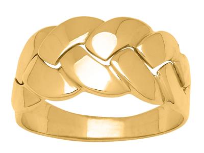 Anillo Trenzado, Oro Amarillo De 18 Quilates, Dedo 52