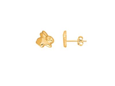 Pendientes Conejo 5,7 X 6,2 Mm, Oro Amarillo 18k