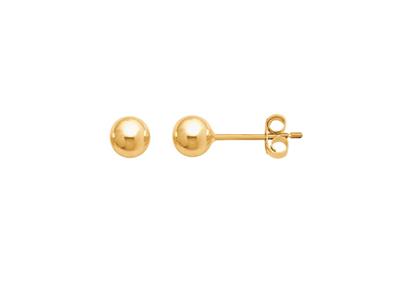 Pendientes, Bola 4 Mm, Oro Amarillo 18k