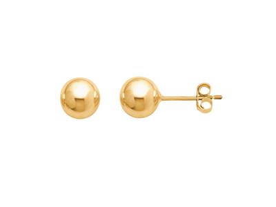 Pendientes, Bola 6 Mm, Oro Amarillo 18k