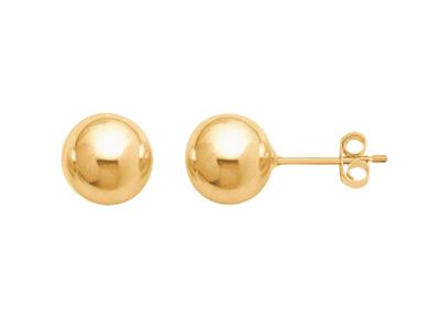 Pendientes, Bola 8 Mm, Oro Amarillo 18k