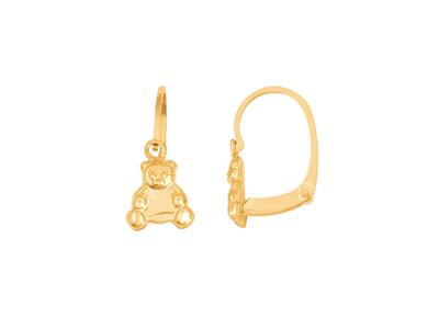 Pendientes Osito 5,9 X 5,7 Mm, Oro Amarillo 18k