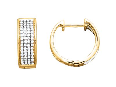 Pendientes De Aro De 4 Hileras, Diamantes De 0,44 Ct, 13mm, Oro Amarillo De 18 K