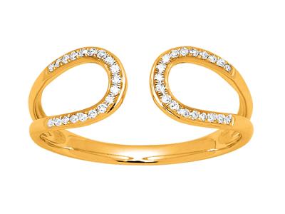 Anillo, Dorso Con Dorso, Diamantes 0.10ct, Oro Amarillo 18k, Dedo 54 - Imagen Estandar - 1