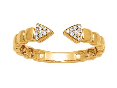 Anillo Flêche, Diamantes 0,06ct, Oro Amarillo 18k, Dedo 52