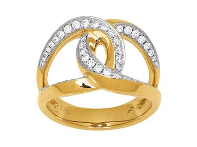 Anillo De Doble Aro, Diamantes De 0,47 Ct, Oro Amarillo De 18 K, Dedo 56 - Imagen Estandar - 1