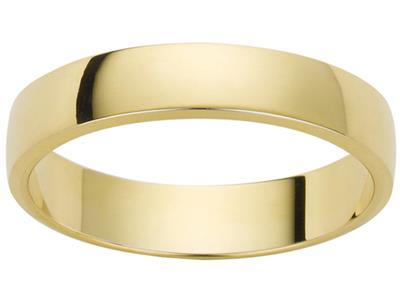 Alianza De Boda Cinta, 2,00 X 1,50 Mm, Oro Amarillo 18k, Dedo 48