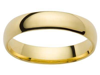 Alianza De Boda Cinta, 2,00 X 1,50 Mm, Oro Amarillo 18k, Dedo 51