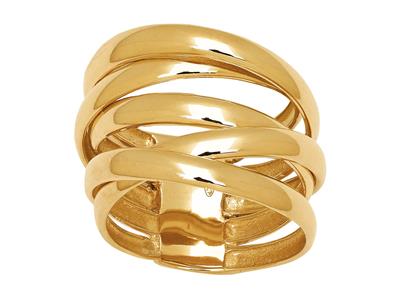 Anillo, Lneas Anchas Cruzadas, Oro Amarillo 18k, Dedo 55