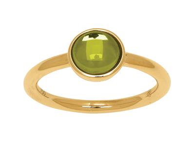 Anillo Cabujon De Peridoto 1,10ct, Oro Amarillo 18k, Dedo 54