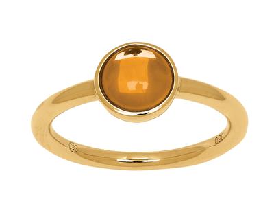 Anillo Citrino Cabujon 1,10ct, Oro Amarillo 18k, Dedo 50