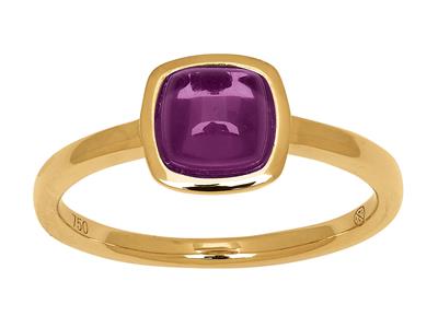 Anillo Amatista Cabujon 1,30ct, Oro Amarillo 18k, Dedo 50