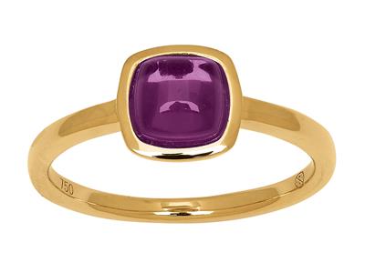 Anillo De Amatista Cabujn De Cojn1,30 Ct, Oro Amarillo De 18 K, Tam Año 52