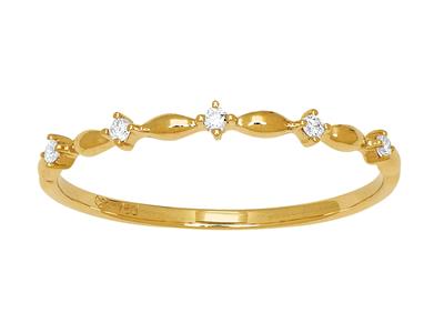 Anillo, 5 Diamantes Total 0.05ct, Oro Amarillo 18k, Dedo 52