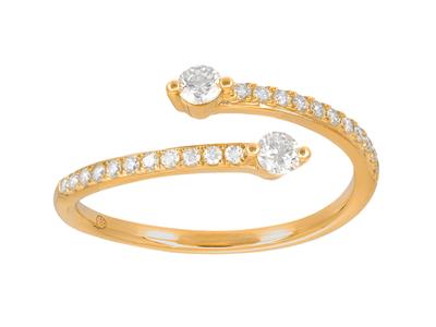 Anillo Toi Et Moi, Diamantes De 0,29 Ct, Oro Amarillo De 18 K, Tamaño De Dedo 52