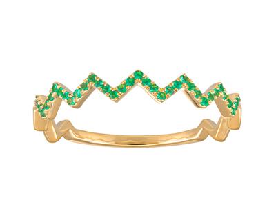 Bge Eclair Emeraudes 0,15ct Or Jaune 18k Doigt 52 - Imagen Estandar - 1