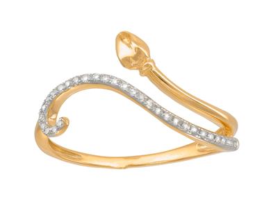 Anillo Serpiente, Diamantes De 0,08ct, Oro Amarillo De 18 K, Dedo 52