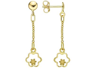 Pendientes, Flores Caladas Diam 7,9 Mm, Oro Amarillo 18k