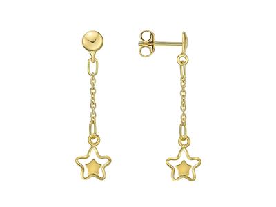 Pendientes, Colgante Calado Estrellas Diam 7,5 Mm, Oro Amarillo 18k - Imagen Estandar - 1