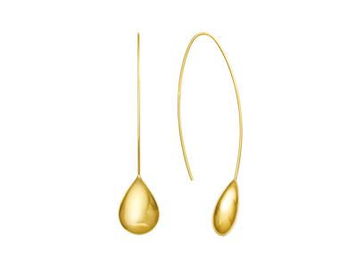 Pendientes De Gota, Altura 7 Cm, Oro Amarillo De 18 Quilates