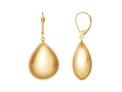 Pendientes De Gota 4 Cm, Oro Amarillo 18k