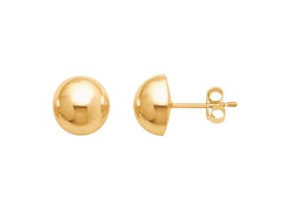 Pendientes Media Bola 8 Mm, Oro Amarillo 18k