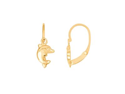 Pendientes Delfines 7,1 X 5,1 Mm, Oro Amarillo 18k