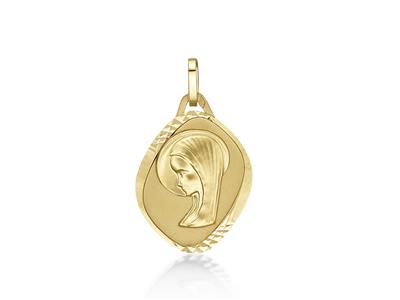 Medalla De La Virgen María 19 Mm, Oro Amarillo 18k - Imagen Estandar - 1