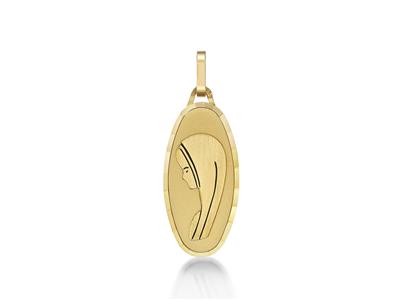 Medalla De La Virgen María 21 Mm, Oro Amarillo 18k - Imagen Estandar - 1