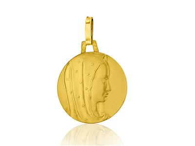 Medalla De La Santísima Virgen 16 Mm, Oro Amarillo 18k - Imagen Estandar - 1