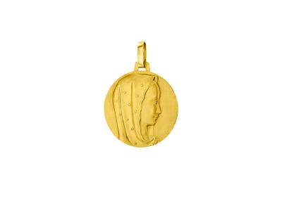 Medalla De La Virgen Mara 18 Mm, Oro Amarillo 18k