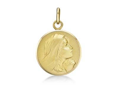 Medalla De La Virgen Mara 18 Mm, Oro Amarillo 18k