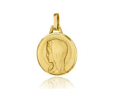 Medalla De La Santsima Virgen 16 Mm, Oro Amarillo 18 Quilates