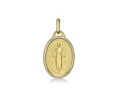 Medalla Virgen Mara 17 Mm, Oro Amarillo 18k